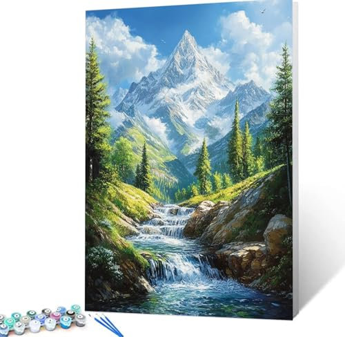 Malen Nach Zahlen Erwachsene See Komplettset Malen Nach Zahlen Landschaft Malen Nach Zahlen ab 9 Jahre MÃdchen Kinder, DIY Handgemalt Ölgemälde Kreativ Set Knitterfreie Leinwand 30x40cm Deko H5-162