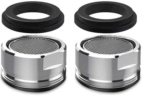 Tap Aerator, 2 Pieces 24MM Replacement Insert Tap Spout Aerator with Gasket(Color:Silver)