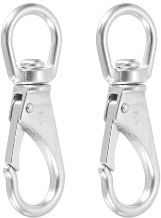 sourcing map Swivel Eye Bolt Snap Hooks M6, Heavy Duty Universal Ended Flag Clips 220Lbs Load for Flag Pole Pet Leash Leather Craft(Silver, Pack of 2)