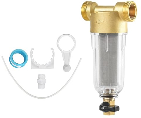 Wasserfilter Filter Feinheit 100μm,Vorfilter Sedimentfilter 3/4 Zoll Sedimentwasserfilter, Ausspülbarer Siebfilter, Wiederverwendbare Ersatzfilter Für Brunnenwasserschlauch