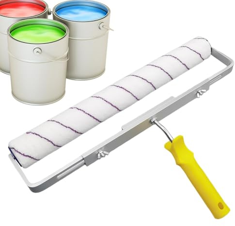 18 Inch Paint Roller, 18 Inch Paint Roller Kit, Heavy Duty Paint Roller Kit, Roof Paint Roller With Frame, Alloy Wide And Lightweight Floor Roller