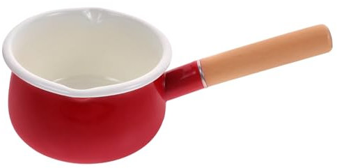 GRIRIW Cacerola Pequeña Para Derretir Olla Esmaltada Para Leche Olla Antiadherente Mango De Madera