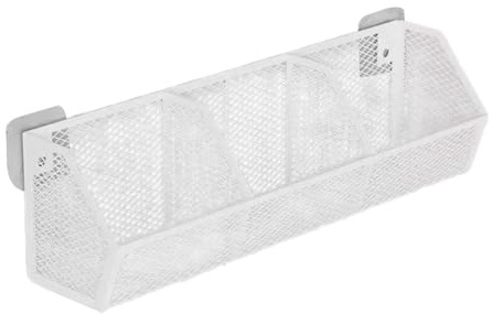 SiaBiced Aufbewahrungskorb Korborganisator hängend für Küche & Bad, Regalkörbe mit Fächern Tragbarer Regalschrank Organizer für Bad, Wohnzimmer, Küche, Büro, Schule, Weiß, 42.8 X 11 X 13.5 cm