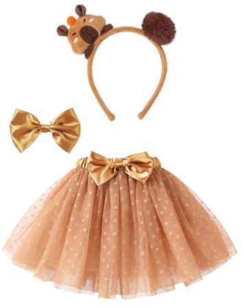 PinkSheep Gonna tutù per bambine con fascia per capelli, 30 cm Set di gonne da danza in tulle da balletto Vestito da principessa per feste di compleanno Rave Festival Halloween Pasqua Costume, S