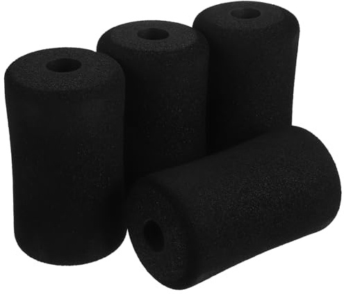 LOORGVEL -Pack Schaumstoffrollen für Fitnessgeräte Schwarzer Schwamm Weich und Flexibel 4 Stück Einfach zu Montieren und Abzunehmen für Bauchmuskeltraining