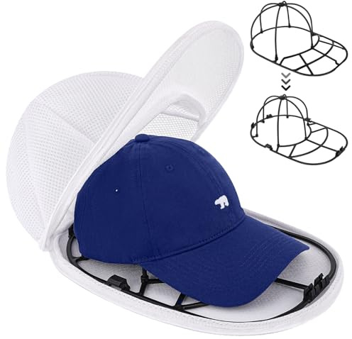 Acsatont Cap Waschmaschinen Form, Cap Washer für Baseballmützen, Zusammenklappbares Basecap Waschgestell Protector Halter mit Rahmen, Shaper & Protector Form für die Wäsche Cap Waschen