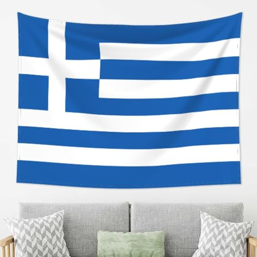 WZYWHJ Stampa bandiera greca decorazione murale arazzo adatto per camera da letto e soggiorno decorazione arras 203,2 x 152,4 cm