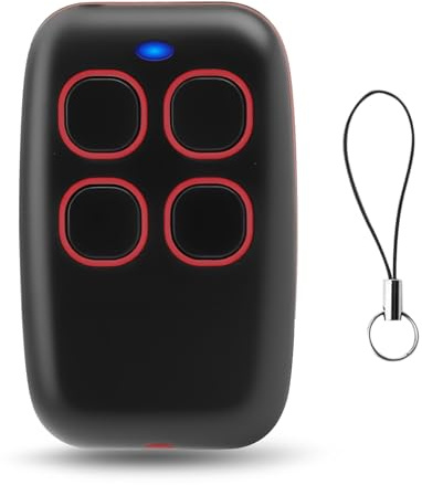 Télécommande Universelle Portail 4 en 1, Télécommande Programmable pour Porte Garage, Bip Duplicateur, Fréquences de 250 à 915 MHz, Code Roulant et Fixe, Universelle pour Portail et Volet-rouge
