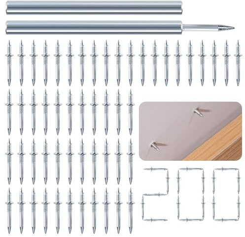 200 Pcs Double Headed Skirting Nails, Skirting Board Nails, Thread Seamless Nails, Double Ended Nails, Invisible Security No Trace Nails for Wood, Used for Installing Baseboards and Interior Trim
