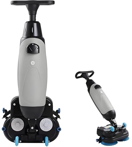 YANDDEA Gewerbliche Scheuersaugmaschine, Mini-Scheuersaugmaschine mit 43 cm Reinigungsbreite, rotierenden Doppelbürsten, 360° drehbarem Bürstenkopf, Reinigungsleistung 1200 m²/h Grey