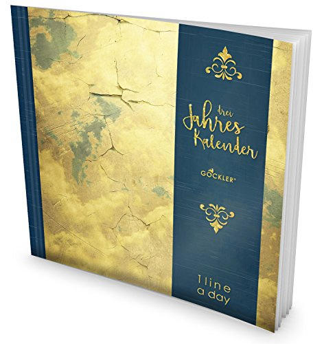 GOCKLER® 3 Jahres Kalender: 190+ Seiten Journal für 3 Jahre || Glänzendes Softcover || Ideal als Tagebuch, Notizkalender, Aufgabenplaner oder Erfolgsjournal || DesignArt.: Vintage Himmel