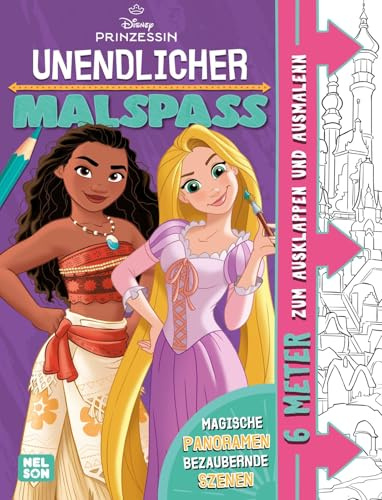 Disney Prinzessin: Unendlicher Malspaß: 6 Meter zum Ausklappen und Ausmalen. Magische Panoramen. Bezaubernde Szenen. | Zum Ausklappen und Ausmalen für Kinder ab 4 Jahren