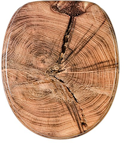 Sanilo WC Sitz ohne Absenkautomatik, hochwertiger Toilettendeckel, einfache Montage, stabile Scharniere, Old Tree