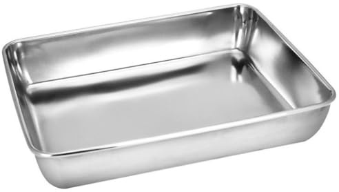 Meleg Otthon Backblech Und Pfanne - Edelstahl Bakeware Cookie Blech In 2 Größen - 11.22x14.25x2.36 Inches Silber