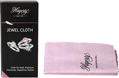Hagerty Jewel Cloth Jewellery Cleaning Cloth for Gemstones Gold glatinum 36 x 30 cm, Impregnated Cotton Jewellery Cloth, Efficient polishing Cloth for Diamonds sapphires and Rubies