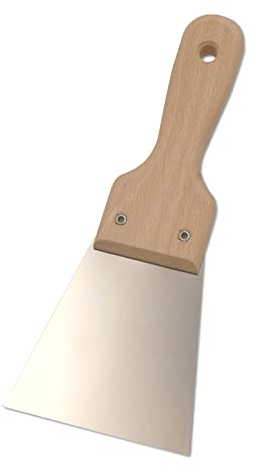 DEWEPRO® Breitspachtel - Flächenspachtel - Malerspachtel mit stabilem Holzgriff und Edelstahlblatt - Breite: 100mm - Fugenspachtel