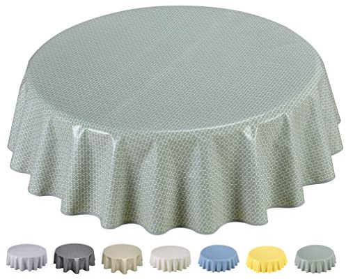 Home Direct Wachstuch Tischdecke Abwaschbar 160cm (Rund 160cm, Salbeigrün)