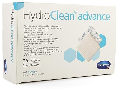HARTMANN Hydroclean Advance 7,5 x 7,5 cm Pack de 10 Pansement Adhésif