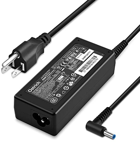 Charger Compatible with HP Laptop Computer 65W 45W Smart Blue Tip Power Adapter