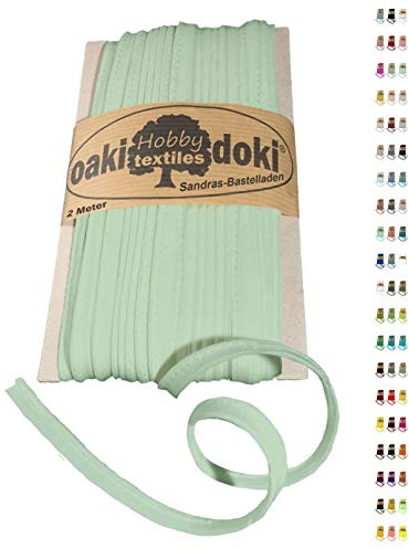 Sandras-Bastelladen Oaki Doki Paspelband/Biesenband Tricot de Luxe Jersey 2m Ø 3mm 025-Hell Mint