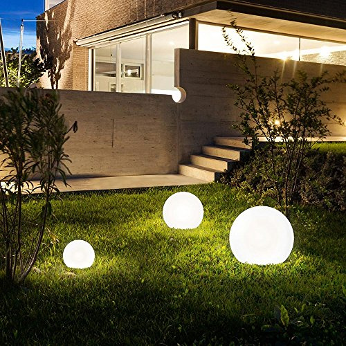 s.LUCE pro Globe+ langlebige Garten Aussenkugel Weiß matte Kugelleuchte Kugellampe, Größe:Ø 60cm
