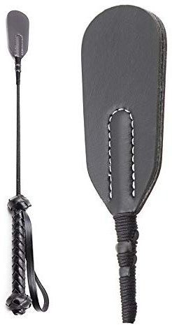 Riding Crop Real English 17 in, Premium Quality Horse Crop, English Equipment for Equestrian Sport, Black