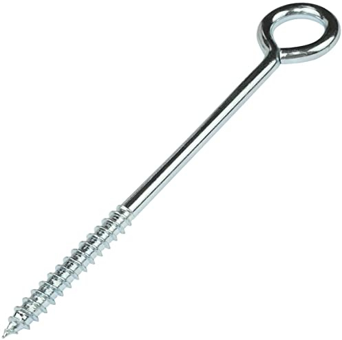AERZETIX - C57949 | Satz von 10 Schraubhaken zum einschrauben Ø6x100 mm | ösenschraube selbstschneidend geschlossen | aus stahl | farbe silber