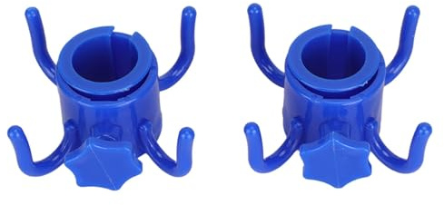 Regenschirmhaken, 2 Stück, Fden Rasentrimmerzubehr Kunststoff, 4 Zacken, Handtuch, Hut, Sonnenbrillenhalter, Strandschirm, Haken Zum Aufhängen, Regenschirmaufhänger(Blau)