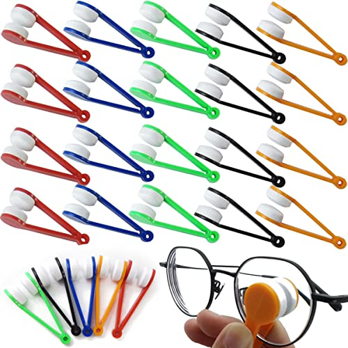GXXMEI 20PCS Mini Sun Glasses Eyeglass Microfiber Cleaner Glasses Soft Cleaner Tool Glasses Accessories Spectacles Cleaner Brush Cleaning Tool Eyeglasses Cleaner Microfiber Cleaning Clip, 5 Colors