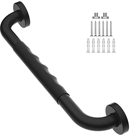 iMomwee Black Grab Bars 16 Inch, Anti-Slip Bathroom Grab Bar for Senior