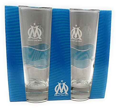 udc La Plume Dorée - Set de 2 Verres à Eau 22cl - Olympique de Marseille