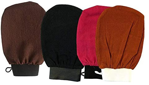 Jkapagzy 4Pc Shower Exfoliator Two-Sided Bath Glove 4colors Body Cleaning Scrub Skin Rub Dead Removal Products Bathroom Mitt