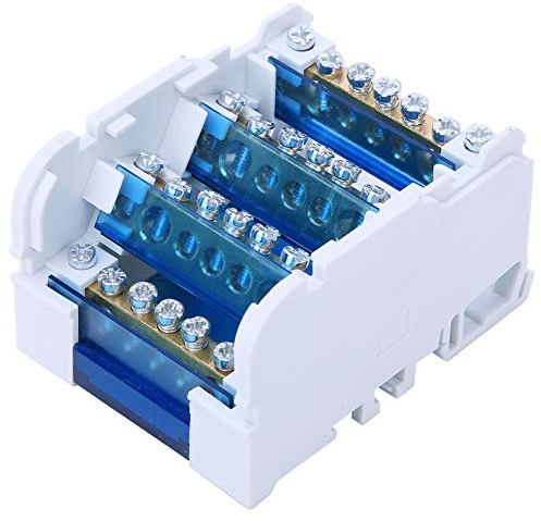 Dreiphasen Splitter, Vierpolig, Schneider 407, Terminal Verteilerkasten, DIN Schiene, 4 Ebenen Strom, Einphasiges Anschlussgehäuse mit Transparenter Abdeckung