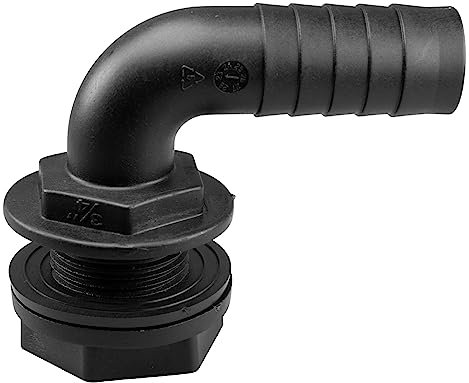 Water Butt/rain Barrel/Water Storage Tank Overflow hosetail Elbow with nut & Washer (3/4 bsp - 3/4 Barb) Requires A 26MM Hole