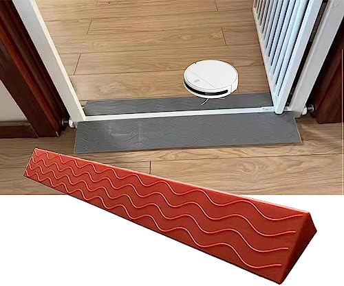 Tragbare Schwellenrampe | Rollstuhlrampe | Stufenmatten Eingangsbordsteinrampen, Rampenpolster für Badezimmer, Balkon, freistehend, leicht zu reinigen, willkürlich geschnittene Rampen, Rot Gelb (Farb