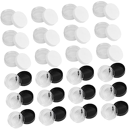 Boîte Cosmétique Ronde Pp 10g, Lot de 30 Pièces, Blanc Noir