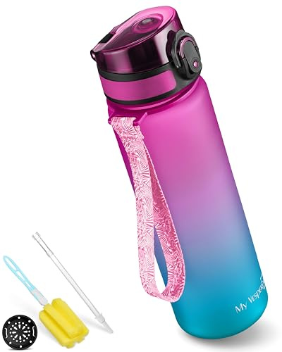 My Vesperbox® Trinkflasche Kinder [750ML] - Wasserflasche Kohlensäure Geeignet & Auslaufsicher - Water Bottle Kids - für Schule & Sport - Kinderflasche für Mädchen & Jungen - inkl. Ersatzdichtung