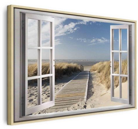 murando - Leinwandbild Strand Landschaft Natur, 120x80 cm, Schlafzimmer | Hochwertige Leinwand, sofort aufhängbar, ideal fürs Wohn- oder Schlafzimmer, wasserfest und lichtecht, langlebig, stilvoll