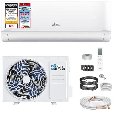 Kältebringer Split Klimaanlage - 18000 BTU (5,3 kW) - Klimagerät mit Heizfunktion, WiFi & App, bis 91qm, sehr leise - Set mit 5m Kupferleitung, Kältemittel R32, Montagematerial