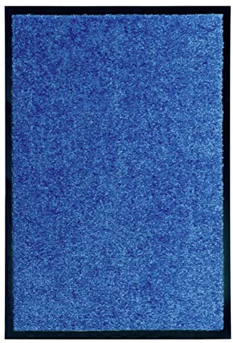 Homgoday Fußmatte Waschbar Blau 40x60cm Fußmatte für Innen und Außen Bodenmatte rutschfeste Eingangsmatte Schuhabstreifer Haustürmatte Fußmatten Teppich Haus & Garten