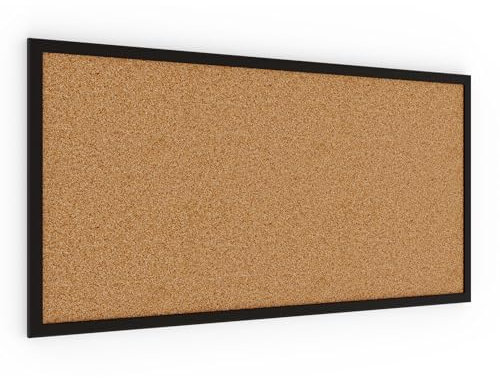 ALLboards Pinnwand mit Schwarzer Holz Rahmen 80x40cm Korktafel Korkwand Pinnwand Kork