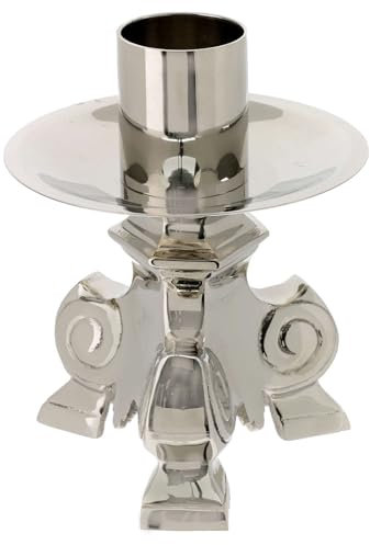 Candeliere altare ottone argentato altezza 12 cm candele 4 cm