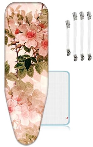 ZJBKX Copriasse da stiro, 160 x 60 cm, per asse da stiro grande, dimensioni personalizzabili, motivo floreale