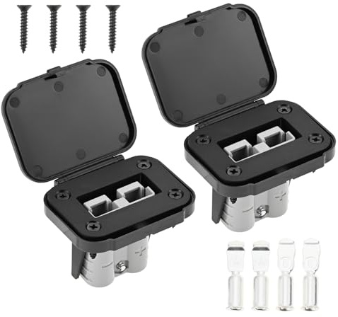 2pcs Plug Mounting Panel, 50A Plug Panel Base with Dust Cover | For Anderson SB50 Series Connectors Flush Mount Recessed Plate