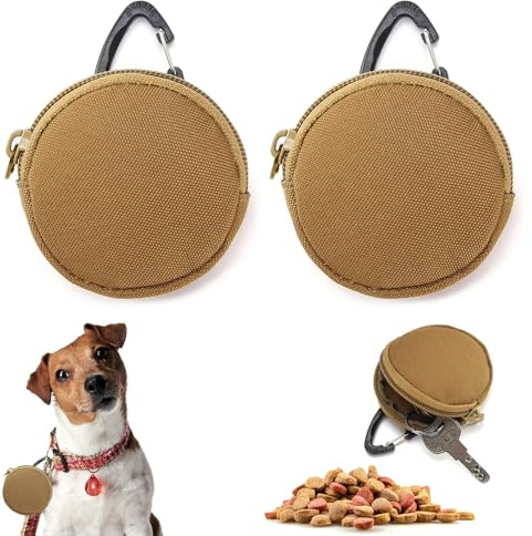 LuminaryLair 2 Pièces Sac Friandise pour Chien, Mini Pochette Friandise Chien avec Mousqueton