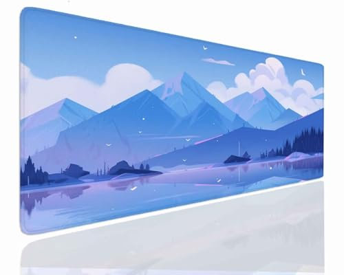Tapis de Souris XXL 1600x800x4mm Grand Tapis de Bureau Tapis de Souris Gamer Tapis Bureau Gaming Antidérapant Résistant à L'eau Tapis Souris XXL Mouse Pad Mat Mountain Sous-Mainm, Clavier Souris J-664