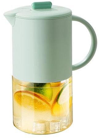 Brocca in acrilico infrangibile, trasparente, contenitore per acqua in acrilico, facile da maneggiare, design leggero, 1,5 litri, per casa, cucina, uso esterno