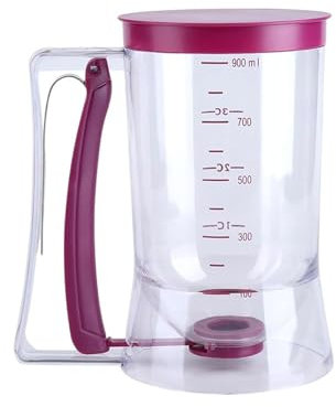 Distributeur de pâte à 900 mL avec graduation intégrée – Idéal pour crêpes, pancakes et gâteaux