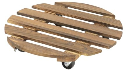 Support roulant en bois pour plantes en pot avec support pour pots de fleurs d'intérieur et d'extérieur Plateau roulant de jardin