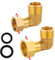 2 Pièces Raccord à Vis Mobile en Laiton Raccords en Coude, FORMVERSITY Raccord Tuyau 1/2 et 3/4 Écrou Raccord Eau Laiton, Filetage Intérieur et Extérieur Coude 3/4 Pouce